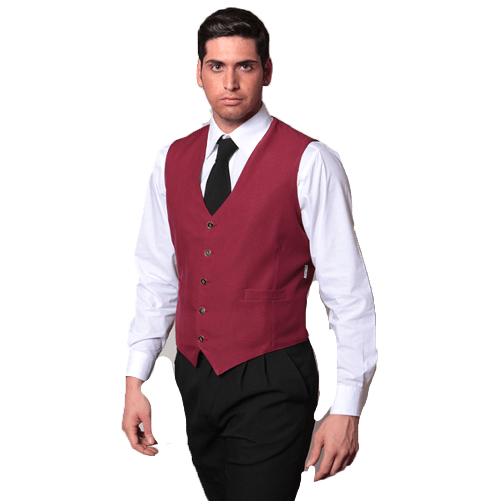 Gilet uomo lavoro cameriere bar barista sala ristorante lavoro barman hotel - Personalizzabile con il tuo logo S Arancio-Nero